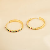 Half Eternity Multi CZ Huggies Earrings