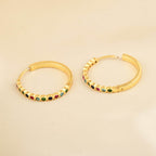 Half Eternity Multi CZ Huggies Earrings - La Vitá Jewels