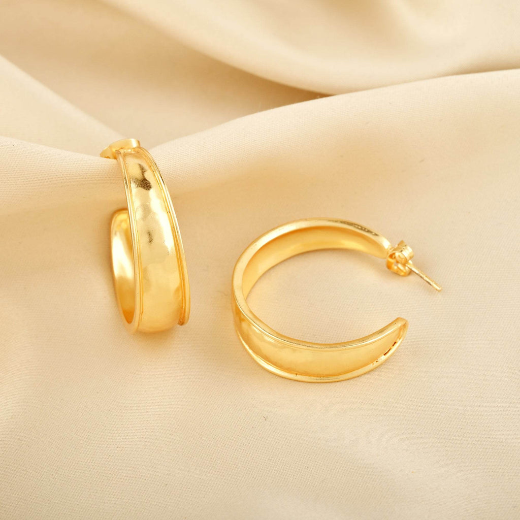 Hammered Metal Hoop Earrings - La Vitá Jewels