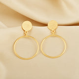 Circle shape Texture Dangle Earrings