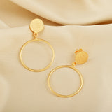 Circle shape Texture Dangle Earrings