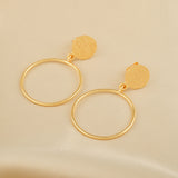 Circle shape Texture Dangle Earrings