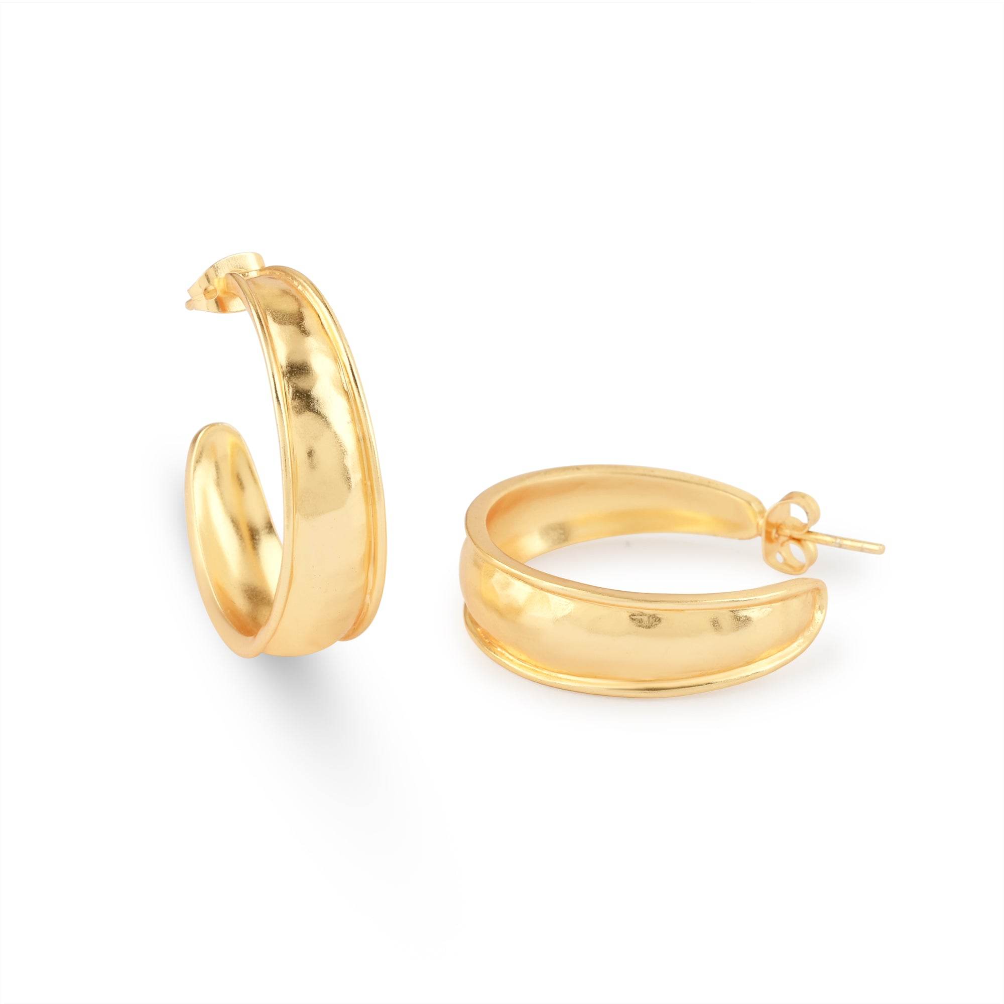 Hammered Metal Hoop Earrings - La Vitá Jewels