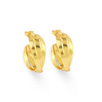 Golden Twisted Hoop Earrings - La Vitá Jewels