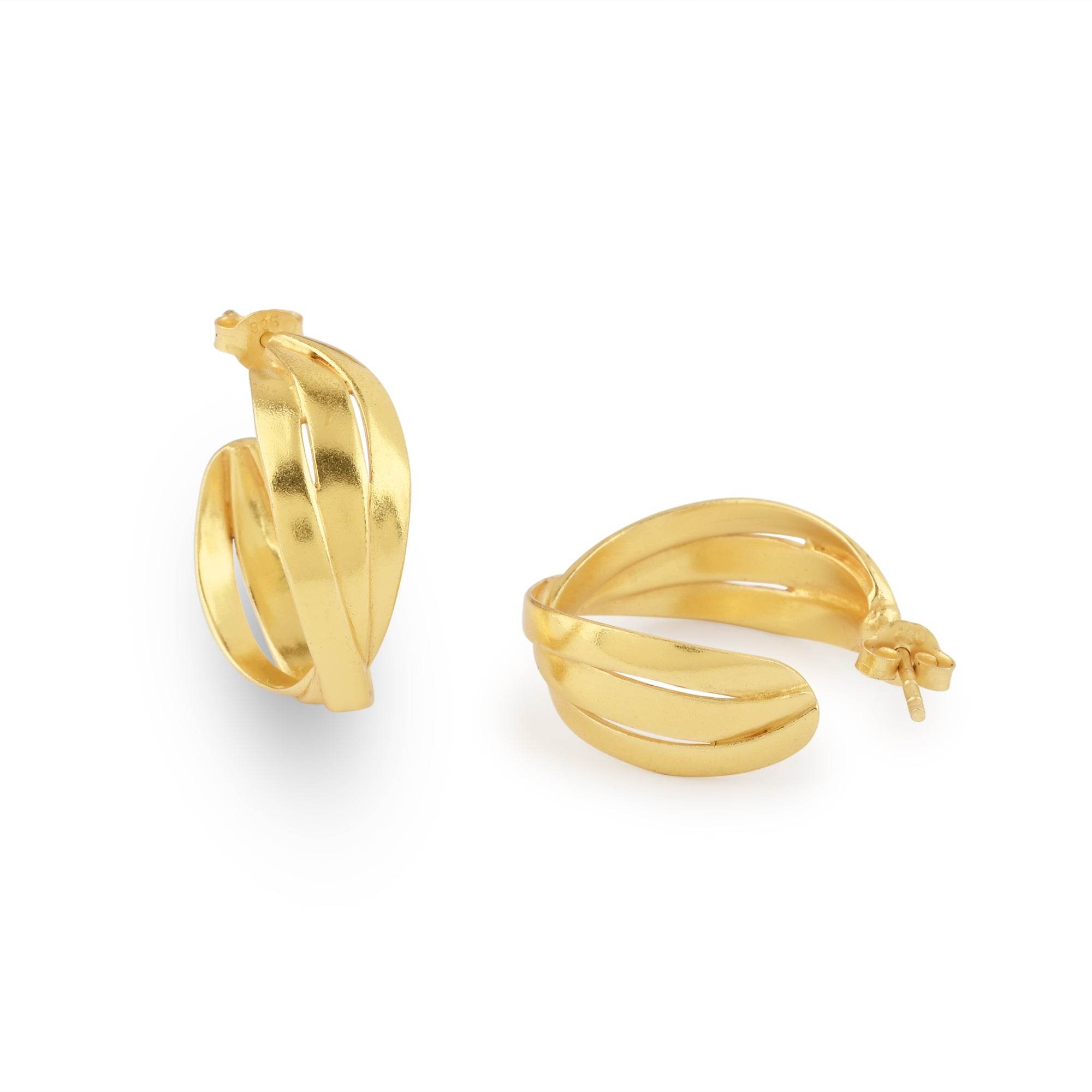 Golden Twisted Hoop Earrings - La Vitá Jewels