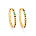 Half Eternity Multi CZ Huggies Earrings - La Vitá Jewels