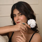 Green Druzy Statement Rings