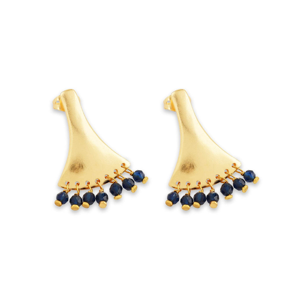 Sanskriti Iolite Beads Earrings - La Vitá Jewels