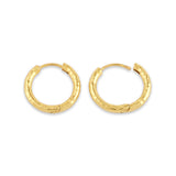 Circle shape Hammered Huggies Earrings