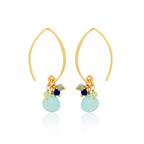 Multi Chalcedony Beads Hoops Earrings - La Vitá Jewels