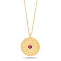 Ruby Gemstone Textured Necklace - La Vitá Jewels
