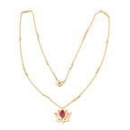 Serene Love Ruby Lotus Necklace - La Vitá Jewels