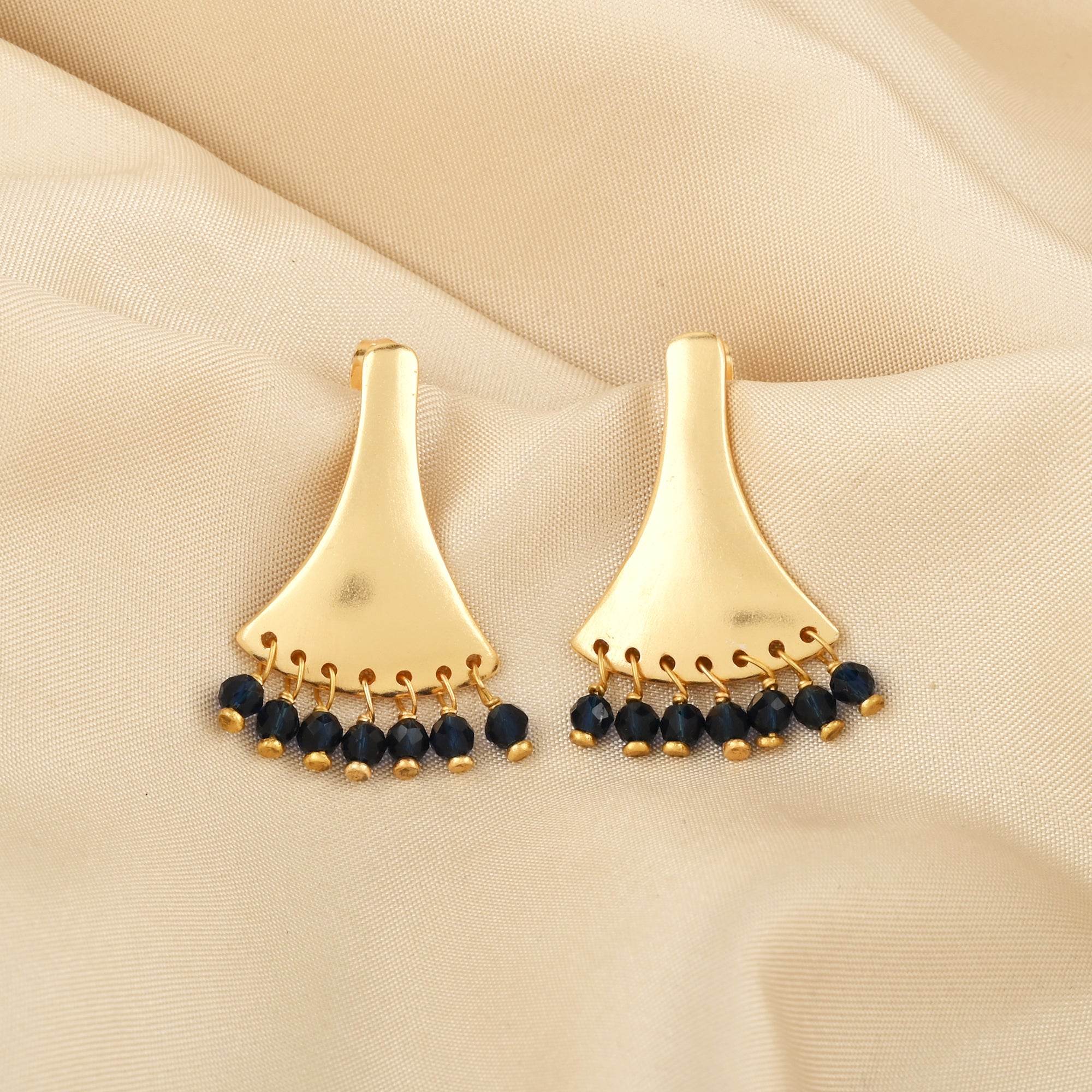 Sanskriti Iolite Beads Earrings - La Vitá Jewels