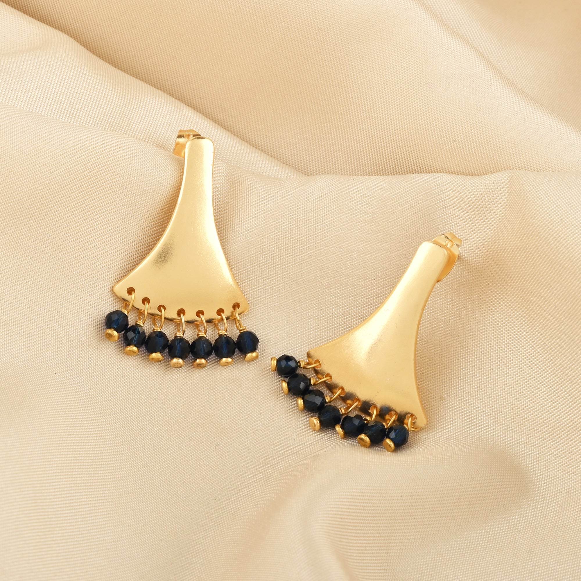 Sanskriti Iolite Beads Earrings - La Vitá Jewels