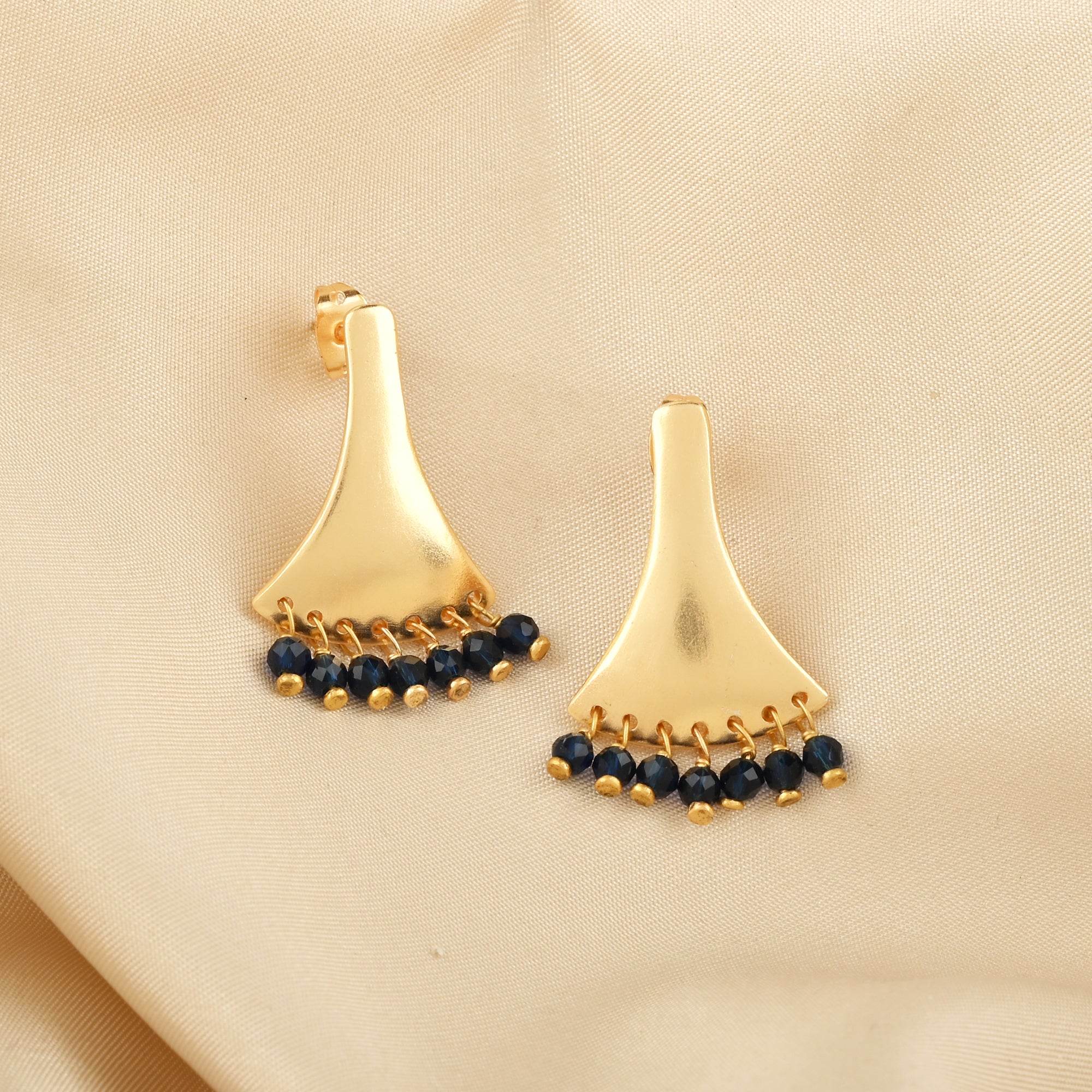 Sanskriti Iolite Beads Earrings - La Vitá Jewels