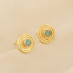 Amazonite Gemstone Stud Earrings - La Vitá Jewels