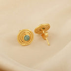 Amazonite Gemstone Stud Earrings - La Vitá Jewels