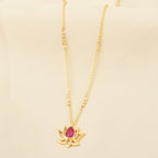 Serene Love Ruby Lotus Necklace - La Vitá Jewels