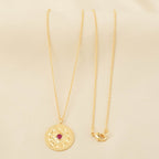 Ruby Gemstone Textured Necklace - La Vitá Jewels