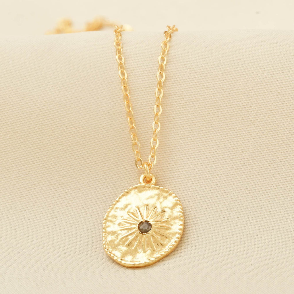 Sun Texture with Labradorite Necklaces - La Vitá Jewels