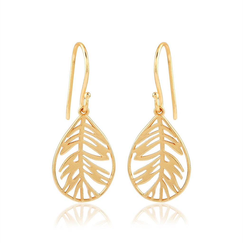 Metal Leaf shape Dangle Earrings - La Vitá Jewels