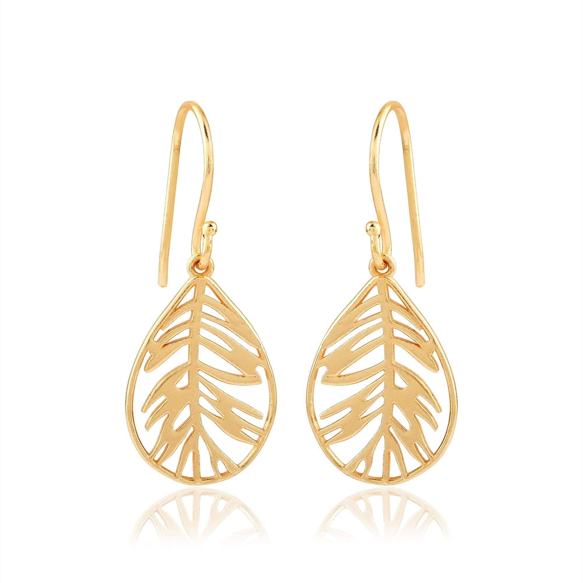 Metal Leaf shape Dangle Earrings - La Vitá Jewels