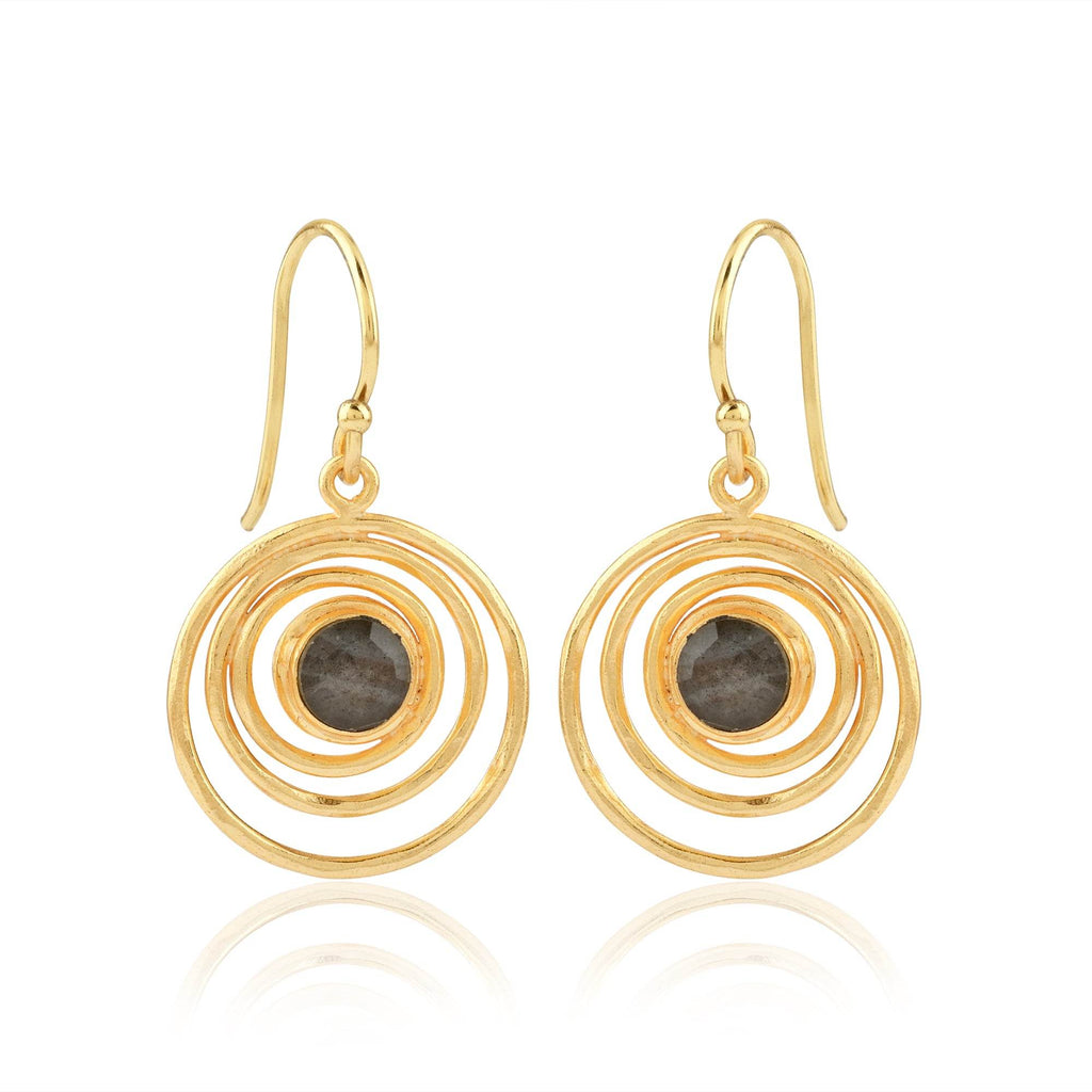 Spiral Shape Labradorite Dangle Earrings - La Vitá Jewels