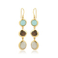 Tarang Aqua, Labradorite, and Rainbow Earrings - La Vitá Jewels