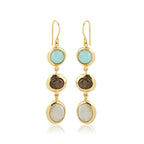 Tarang Aqua, Labradorite, and Rainbow Earrings - La Vitá Jewels