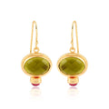 Green Tourmaline and Ruby Dangle Earrings - La Vitá Jewels