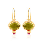 Green Tourmaline and Ruby Dangle Earrings - La Vitá Jewels