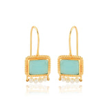 Princess Aqua and Pearl Earrings