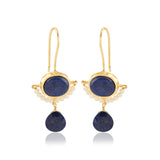 Lapis Lazuli with Natural Pearl Earrings