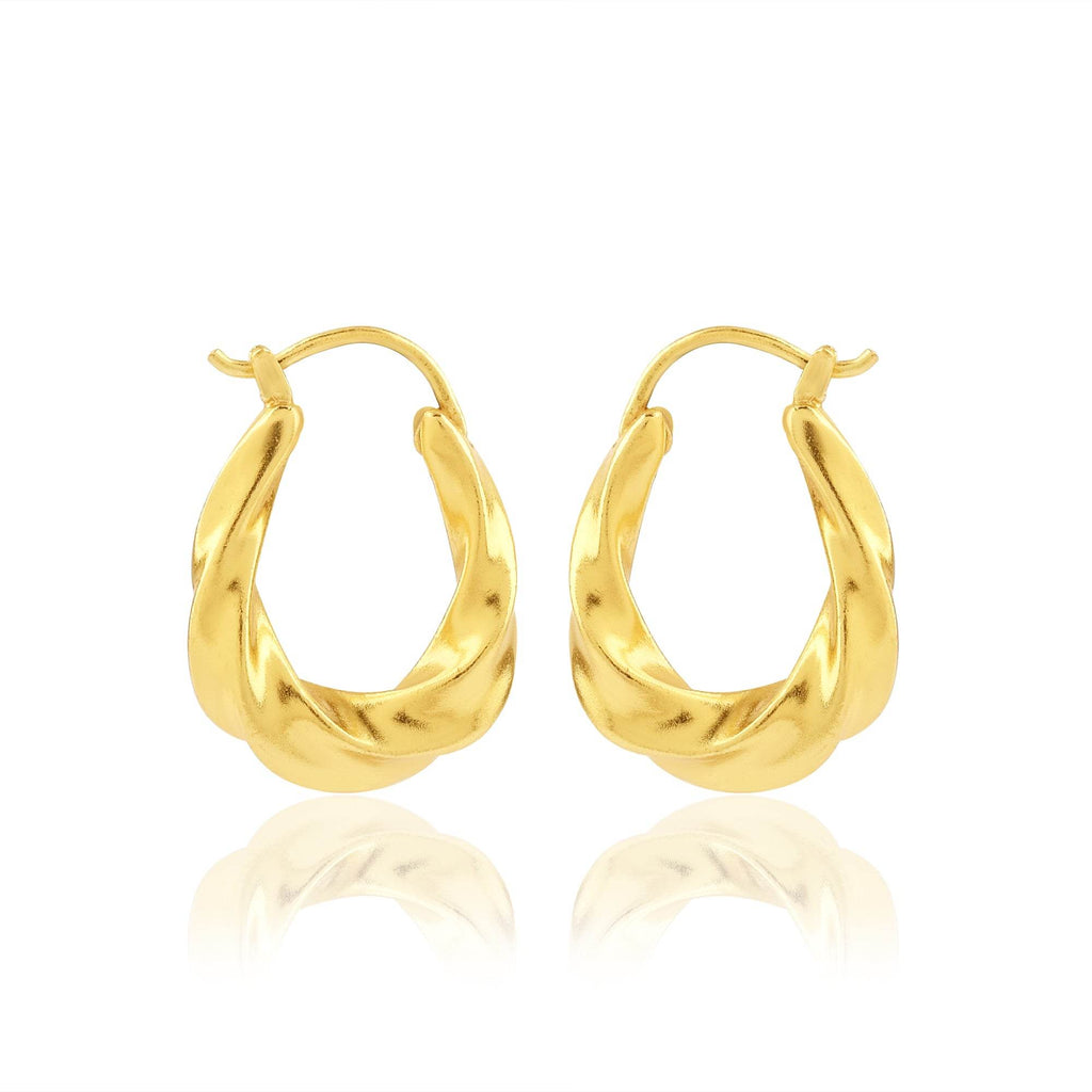 Twisted Spiral Clip-on Hoop Earrings - La Vitá Jewels