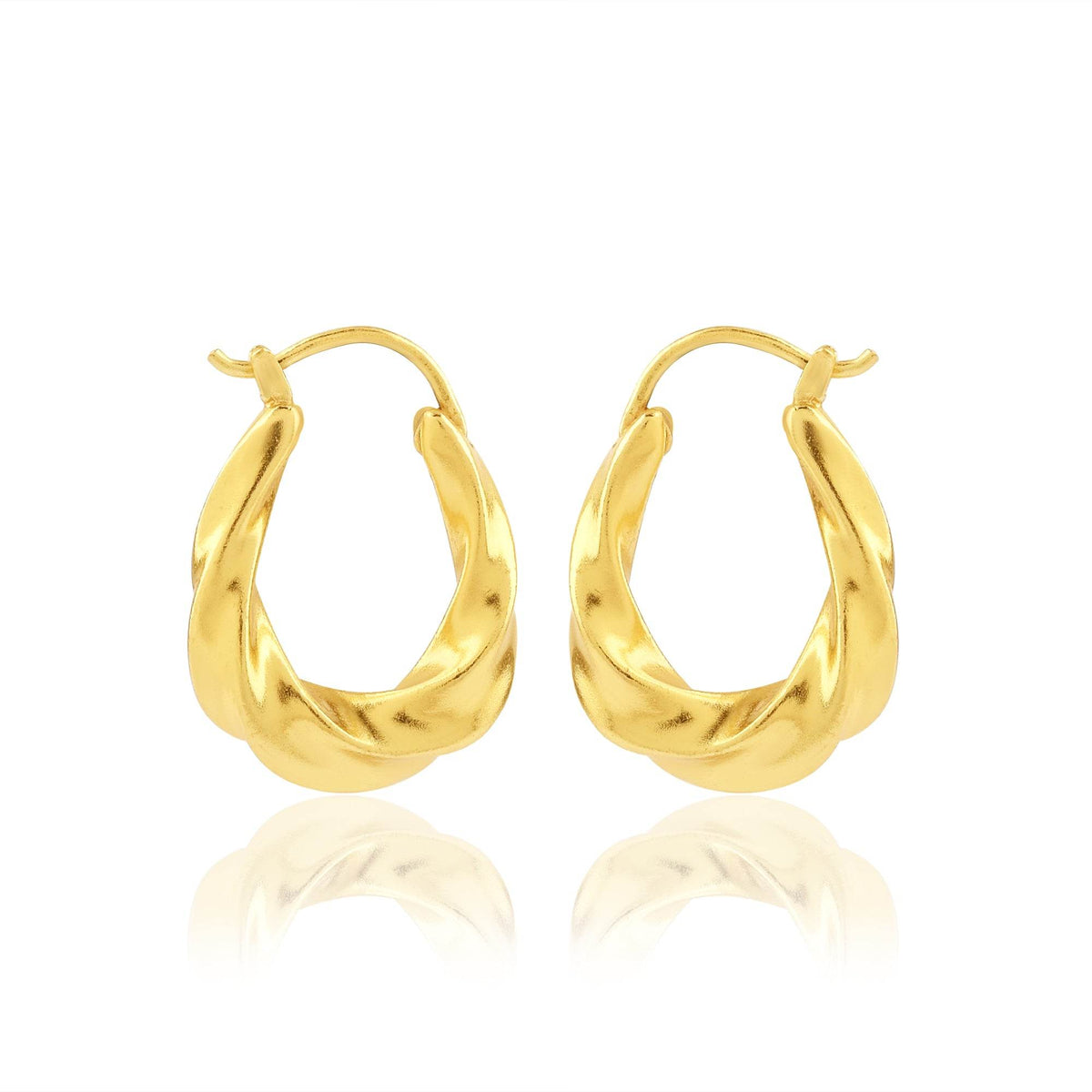 Twisted Spiral Clip-on Hoop Earrings - La Vitá Jewels