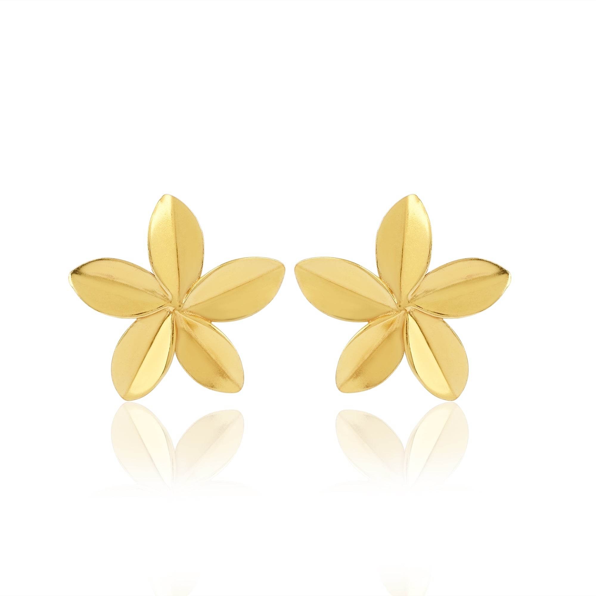 Metal Flower Stud Earrings - La Vitá Jewels
