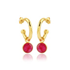 Betty Hoops Pink Quartz and Amazonite Gemstone - La Vitá Jewels