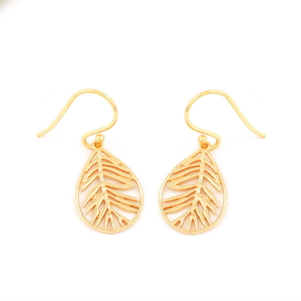 Metal Leaf shape Dangle Earrings - La Vitá Jewels