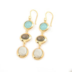 Tarang Aqua, Labradorite, and Rainbow Earrings - La Vitá Jewels