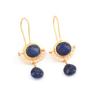 Lapis Lazuli with Natural Pearl Earrings - La Vitá Jewels