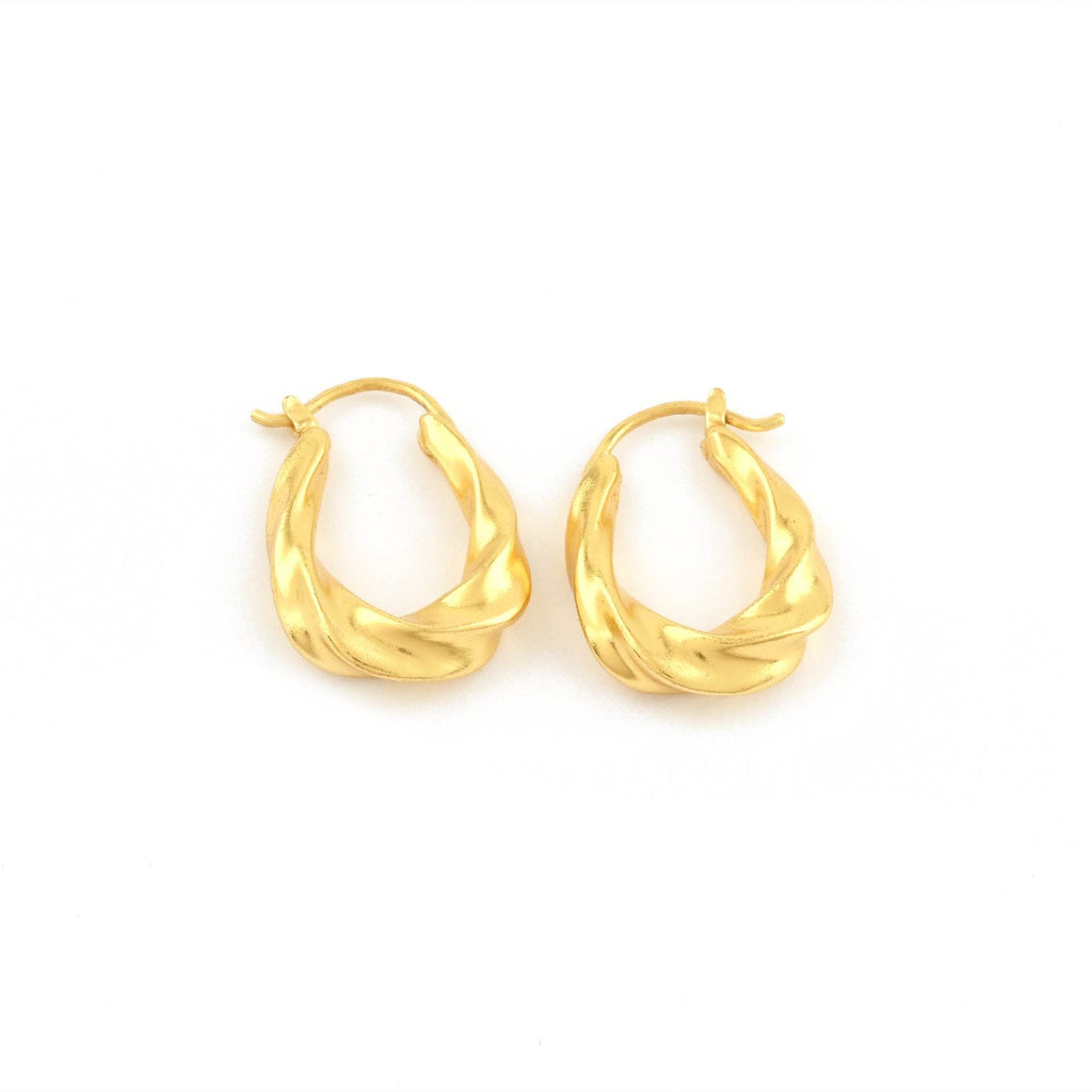 Twisted Spiral Clip-on Hoop Earrings - La Vitá Jewels