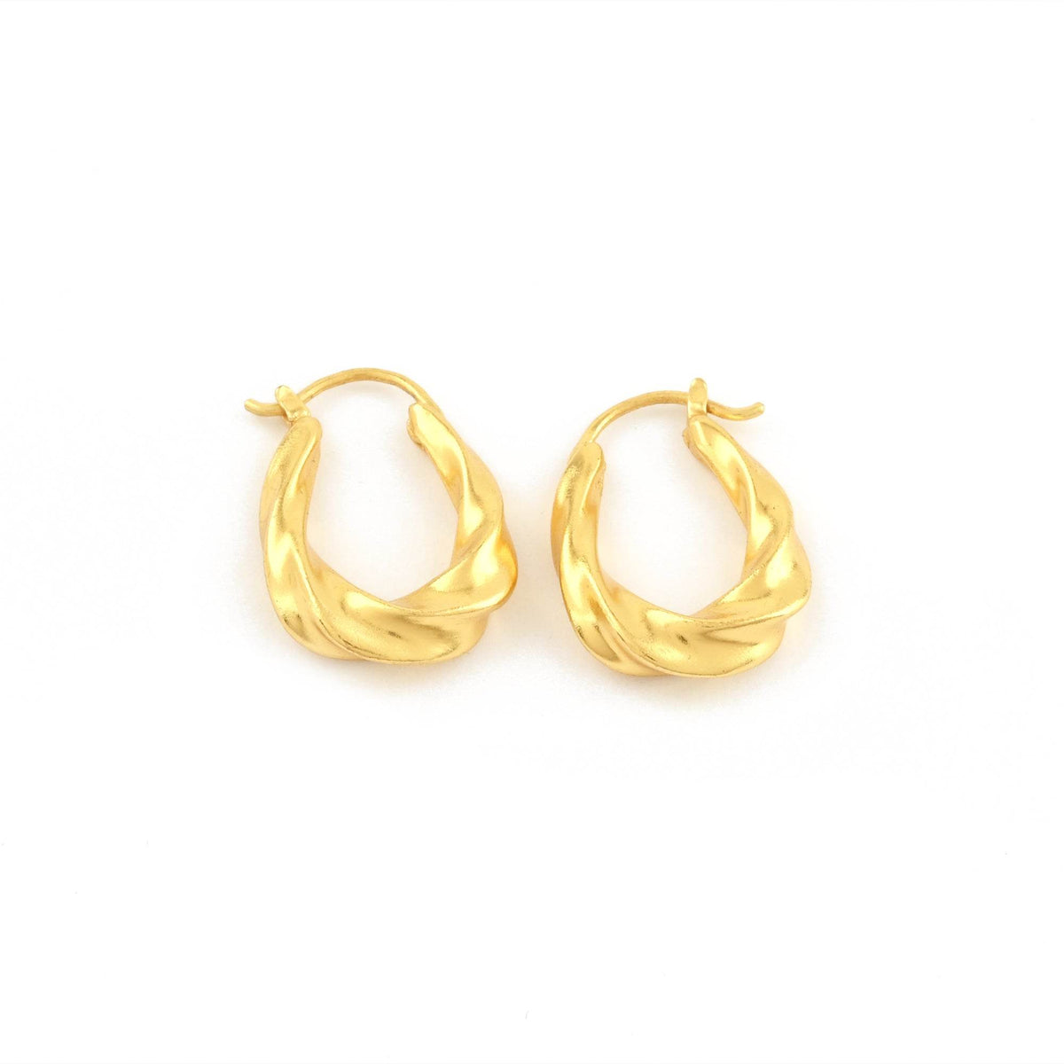 Twisted Spiral Clip-on Hoop Earrings - La Vitá Jewels
