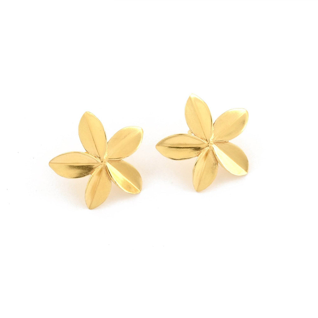 Metal Flower Stud Earrings - La Vitá Jewels