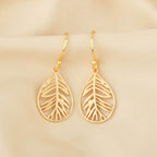Metal Leaf shape Dangle Earrings - La Vitá Jewels