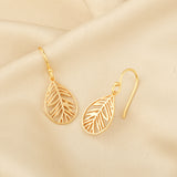 Metal Leaf shape Dangle Earrings