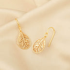 Metal Leaf shape Dangle Earrings - La Vitá Jewels