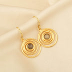 Spiral Shape Labradorite Dangle Earrings - La Vitá Jewels