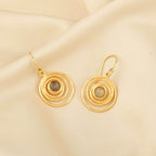 Spiral Shape Labradorite Dangle Earrings - La Vitá Jewels