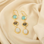 Tarang Aqua, Labradorite, and Rainbow Earrings - La Vitá Jewels