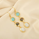 Tarang Aqua, Labradorite, and Rainbow Earrings